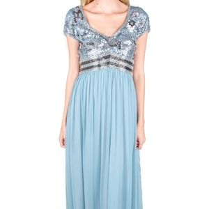 Adrianna Papell- Blue Jewel Bodice